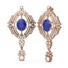 Image 2 : 11.24 ctw Sapphire & Diamond Earrings 18K Rose Gold - REF-505X5A