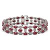 Image 1 : 25.85 ctw Ruby & Diamond Bracelet 10K White Gold - REF-272K8Y