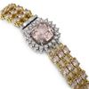 Image 2 : 27.48 ctw Morganite & Diamond Bracelet 14K Yellow Gold - REF-402R9K