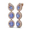 Image 2 : 20.5 ctw Tanzanite & Diamond Earrings 18K Rose Gold - REF-709G3W