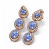 Image 3 : 20.5 ctw Tanzanite & Diamond Earrings 18K Rose Gold - REF-709G3W