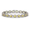 Image 1 : 12.73 ctw Fancy Citrine & Diamond Micro Pave Halo Bracelet 10k White Gold - REF-263H6R