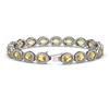 Image 2 : 12.73 ctw Fancy Citrine & Diamond Micro Pave Halo Bracelet 10k White Gold - REF-263H6R
