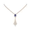 Image 1 : 5.1 ctw Sapphire & Diamond Necklace 18K Rose Gold - REF-340Y2X