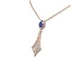 Image 2 : 5.1 ctw Sapphire & Diamond Necklace 18K Rose Gold - REF-340Y2X