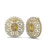 Image 2 : 11.3 ctw Canary Citrine & Diamond Earrings 18K Yellow Gold - REF-443R8K