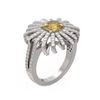 Image 1 : 2.75 ctw Canary Citrine & Diamond Ring 18K White Gold - REF-173Y8X