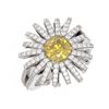 Image 3 : 2.75 ctw Canary Citrine & Diamond Ring 18K White Gold - REF-173Y8X