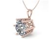 Image 1 : 1 ctw Certified VS/SI Diamond Solitaire Necklace 18k Rose Gold - REF-274N8F