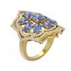 Image 1 : 6.89 ctw Tanzanite & Diamond Ring 18K Yellow Gold - REF-209N3F
