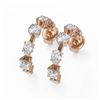 Image 1 : 4.2 ctw Mix Cut Diamonds Designer Earrings 18K Rose Gold - REF-659X6A