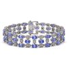 Image 1 : 23.9 ctw Tanzanite & Diamond Bracelet 10K White Gold - REF-318Y2X