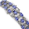 Image 3 : 23.9 ctw Tanzanite & Diamond Bracelet 10K White Gold - REF-318Y2X