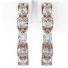 Image 2 : 3.64 ctw Cushion Cut Diamond Designer Earrings 18K Rose Gold - REF-396R4K