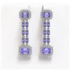 Image 1 : 11.26 ctw Tanzanite & Diamond Earrings 14K White Gold - REF-292R4K