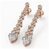 Image 1 : 2.5 ctw Heart Diamond Designer Earrings 18K Rose Gold - REF-471R2K