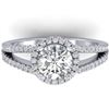 Image 1 : 2 ctw Certified VS/SI Diamond Solitaire Micro Halo Ring 14k White Gold - REF-448A2N