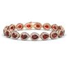 Image 1 : 17.44 ctw Garnet & Diamond Micro Pave Halo Bracelet 10k Rose Gold - REF-318Y2X