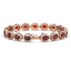 Image 2 : 17.44 ctw Garnet & Diamond Micro Pave Halo Bracelet 10k Rose Gold - REF-318Y2X