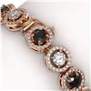 Image 3 : 10.39 ctw Black & Diamond Micro Pave Bracelet 18K Rose Gold - REF-635Y6X