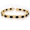 Image 1 : 16.05 ctw Blue Sapphire & Diamond Bracelet 10k Yellow Gold - REF-118X2A