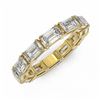 Image 1 : 3.24 ctw Emerald Cut Diamond Designer Ring 18K Yellow Gold - REF-659F3M