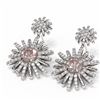 Image 3 : 5.43 ctw Morganite & Diamond Earrings 18K White Gold - REF-264W8H