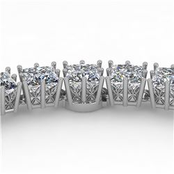 40 ctw Princess SI Certified Diamond Necklace 14k White Gold - REF-6345X2A