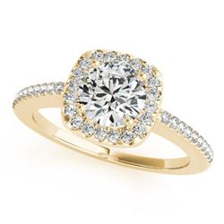 1.25 ctw Certified VS/SI Diamond Halo Ring 18k Yellow Gold - REF-265G9W