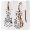 Image 3 : 1.8 ctw Pear Cut Diamond Designer Earrings 18K Rose Gold - REF-259A3N