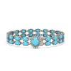 Image 1 : 21.22 ctw Turquoise & Diamond Bracelet 14K White Gold - REF-218F2M