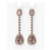 Image 1 : 8.51 ctw Morganite & Diamond Earrings 18K Rose Gold - REF-360X2A