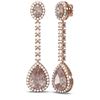 Image 2 : 8.51 ctw Morganite & Diamond Earrings 18K Rose Gold - REF-360X2A