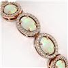 Image 3 : 14.24 ctw Opal & Diamond Micro Pave Halo Bracelet 10k Rose Gold - REF-298M2G