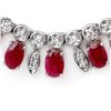 Image 2 : 26 ctw Ruby & Diamond Necklace 18k White Gold - REF-857W8H