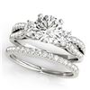 Image 1 : 1.46 ctw VS/SI Diamond 3 Stone 2pc Wedding Set 14k White Gold - REF-168R3K