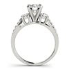 Image 3 : 1.46 ctw VS/SI Diamond 3 Stone 2pc Wedding Set 14k White Gold - REF-168R3K