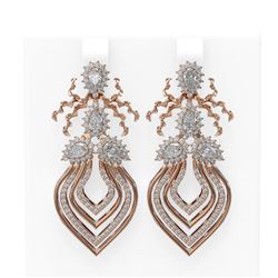 4.21 ctw Diamond Earrings 18K Rose Gold - REF-488G2W