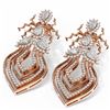 Image 3 : 4.21 ctw Diamond Earrings 18K Rose Gold - REF-488G2W