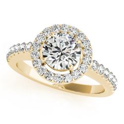 1.65 ctw Certified VS/SI Diamond Halo Ring 18k Yellow Gold - REF-302K2Y