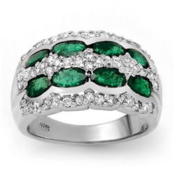 2.25 ctw Emerald & Diamond Ring 14k White Gold - REF-105N5F