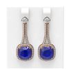 Image 1 : 12.28 ctw Sapphire & Diamond Earrings 18K Rose Gold - REF-345M5G