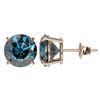 Image 2 : 4 ctw Certified Intense Blue Diamond Stud Earrings 10k Rose Gold - REF-556K3Y