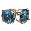 Image 3 : 4 ctw Certified Intense Blue Diamond Stud Earrings 10k Rose Gold - REF-556K3Y