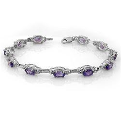 8.0 ctw Tanzanite Bracelet 14k White Gold - REF-99A5N