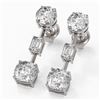 Image 1 : 3.5 ctw Cushion Cut Diamond Designer Earrings 18K White Gold - REF-758R5K