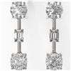 Image 2 : 3.5 ctw Cushion Cut Diamond Designer Earrings 18K White Gold - REF-758R5K