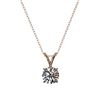 Image 3 : 0.75 ctw Certified Quality Diamond Solitaire Necklace 10k Rose Gold - REF-61H8R