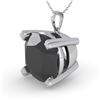 Image 1 : 6.0 ctw Cushion Black Diamond Designer Necklace 14k White Gold - REF-108M3G