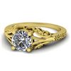 Image 2 : 1 ctw Solitaire Certified VS/SI Diamond Ring Art Deco 14k Yellow Gold - REF-307A2N